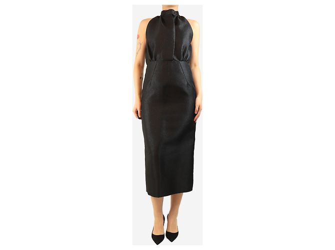 Autre Marque Schwarzes Lurex-Etuikleid - Größe UK 10 - Ansicht 3