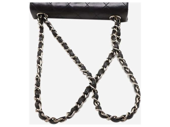 Chanel Bolsa mini Classic Single Flap vintage 1996 em pele de cordeiro preta Preto - vista 5
