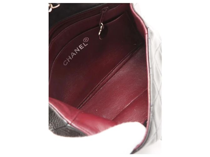 Chanel Bolsa mini Classic Single Flap vintage 1996 em pele de cordeiro preta Preto - vista 7