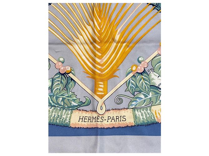 Carré in seta Hermès Aloha Rosa Bianco Blu Verde Arancione Grigio Giallo - vista 3