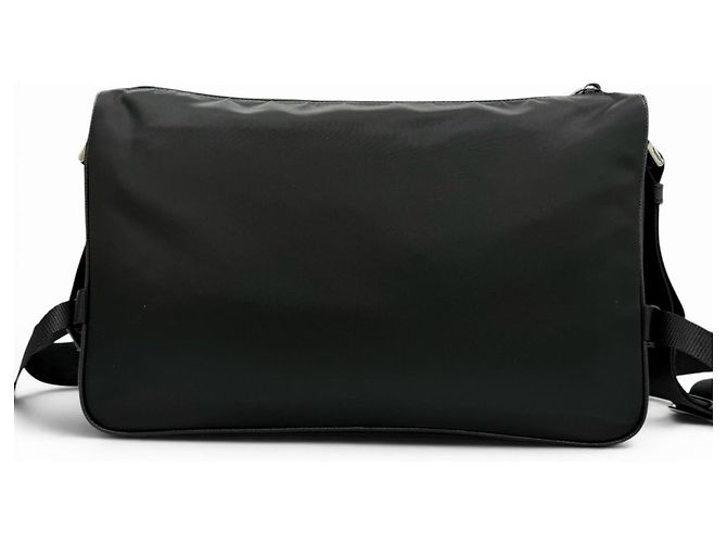 Borsa a tracolla in nylon e pelle Prada Nero - vista 3
