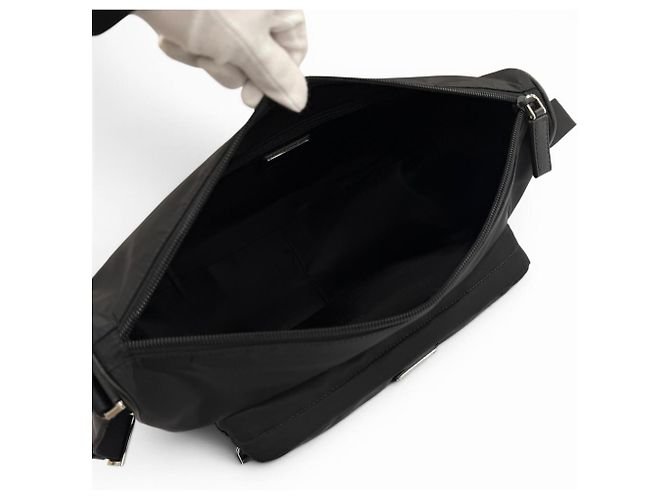 Borsa a tracolla in nylon e pelle Prada Nero - vista 6