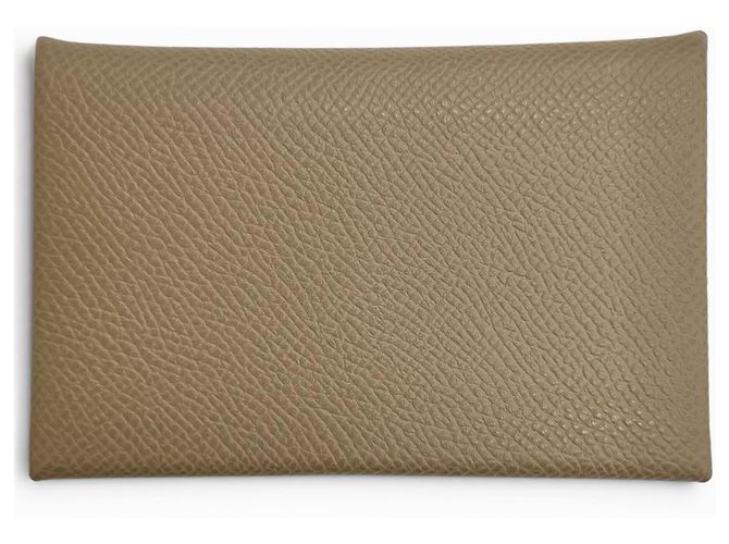 Hermès Tarjetero Hermes Calvi en Veau Epsom Gris Etoupe Gris pardo - vista 3