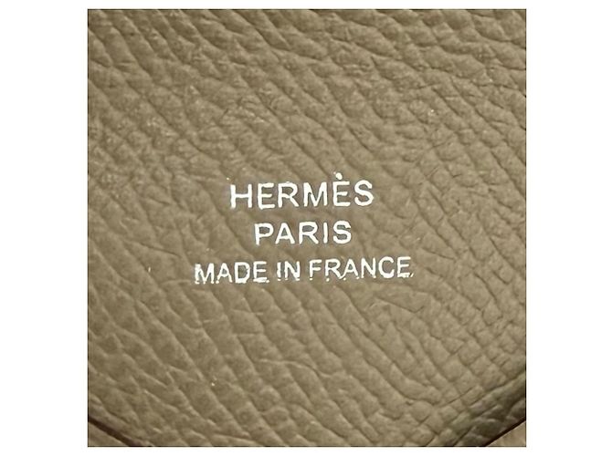 Hermès Tarjetero Hermes Calvi en Veau Epsom Gris Etoupe Gris pardo - vista 7