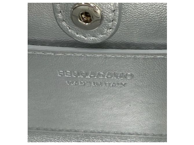 Pochette Wanda Mini Gancini in pelle Salvatore Ferragamo Argento - vista 12