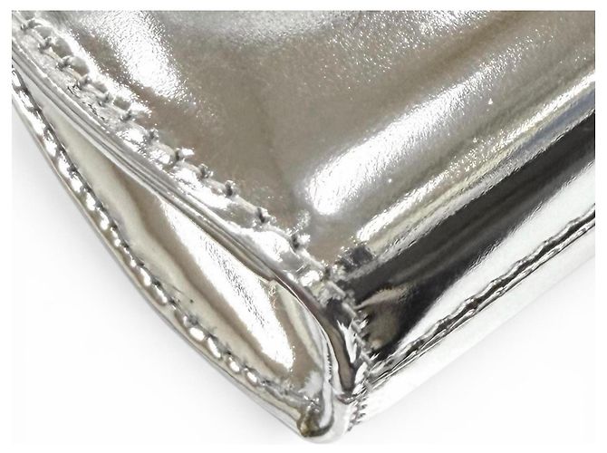 Pochette Wanda Mini Gancini in pelle Salvatore Ferragamo Argento - vista 8