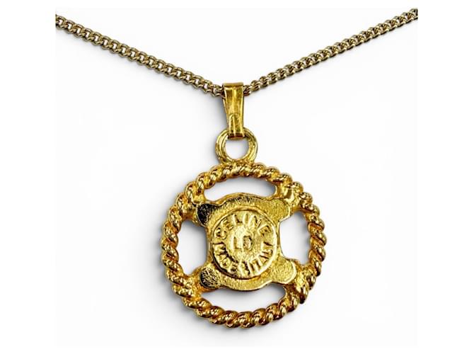 Céline Collana CELINE Vintage Triomphe Blazon con strass D'oro - vista 2