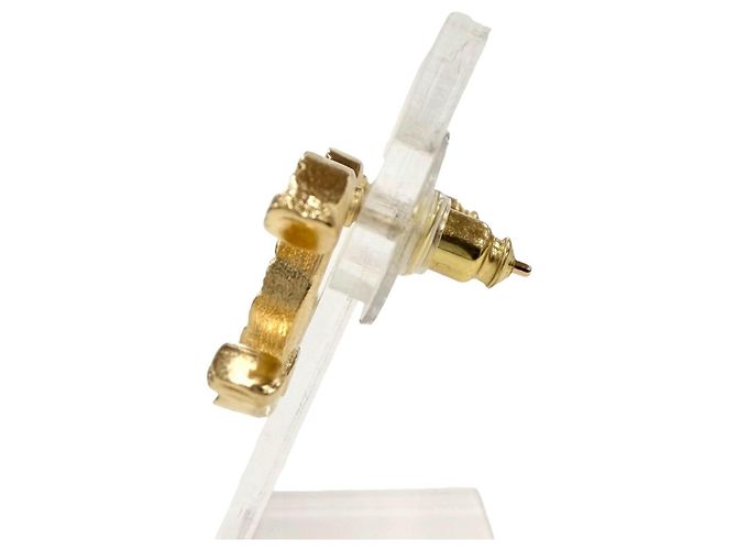 Orecchini Chanel B24V ABB375 Coco Mark Tweed Incisi D'oro - vista 3