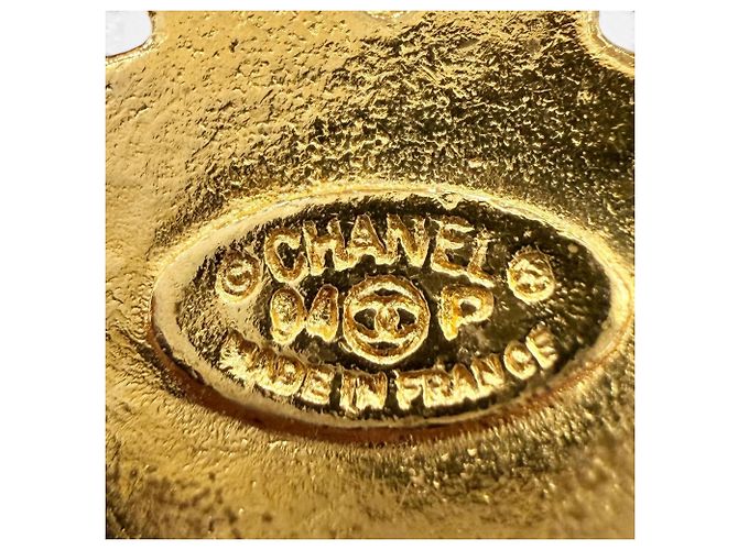 Spilla Vintage Chanel 94P Coco Mark Large Antique D'oro - vista 5