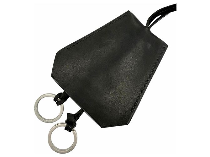 Hermès Collana Clochette Margiela Era in pelle con finiture argentate Hermes Nero - vista 6