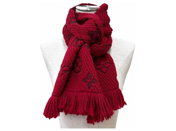Sciarpa Louis Vuitton Logo Mania Rosso - vista 3