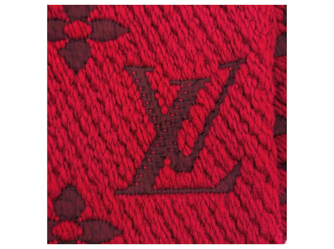 Sciarpa Louis Vuitton Logo Mania Rosso - vista 5