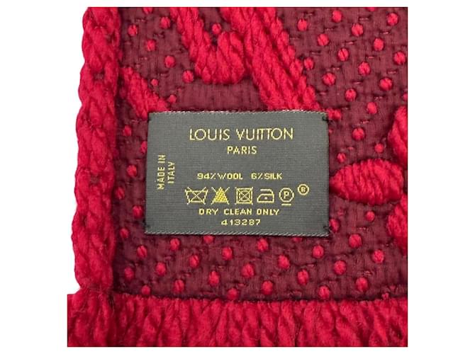 Sciarpa Louis Vuitton Logo Mania Rosso - vista 6