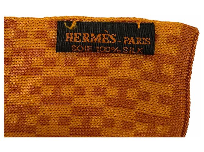 Hermès Stola in seta arancione vintage Hermes - vista 6