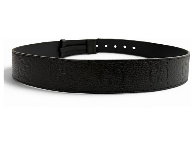 Gucci Leather GG Pattern Interlocking G Buckle Belt - Black - view 4