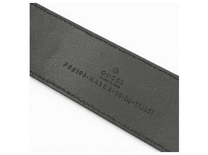 Gucci Leather GG Pattern Interlocking G Buckle Belt - Black - view 9