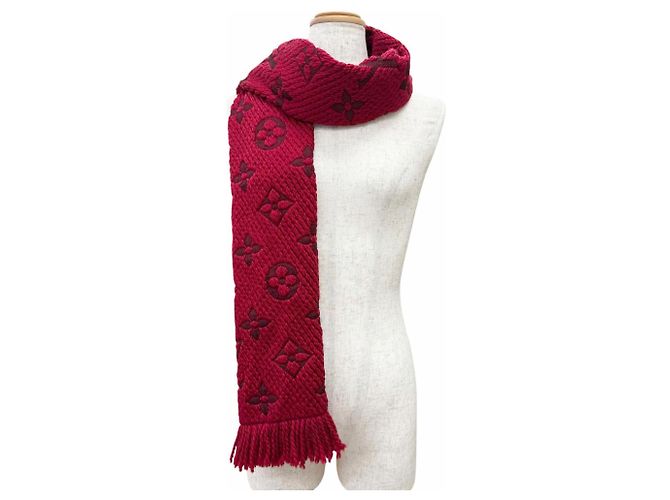 Louis Vuitton Ruby Red Wool Silk Stole - view 3