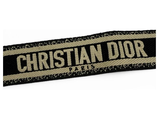 Borsa a tracolla in tela e pelle Christian Dior Nero Beige - vista 5