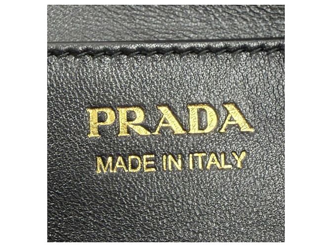 Borsa a tracolla in pelle Prada 1BC255 Demi-Lune con logo Triangle Nero - vista 14