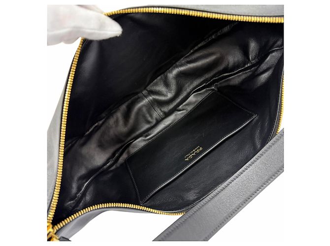 Borsa a tracolla in pelle Prada 1BC255 Demi-Lune con logo Triangle Nero - vista 9