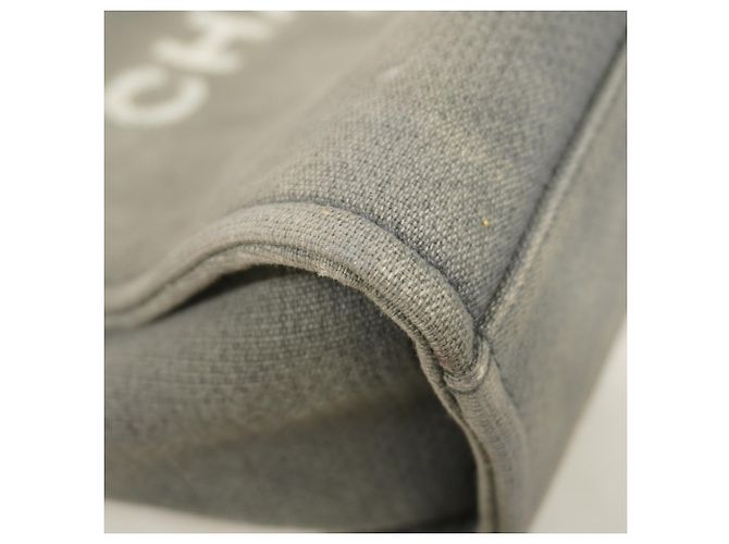 Chanel Deauville Canvas Chain Tote Bag Braun Schwarz - Ansicht 7