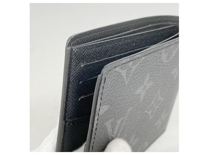 Portafoglio Slender Louis Vuitton Monogram Eclipse Nero - vista 5