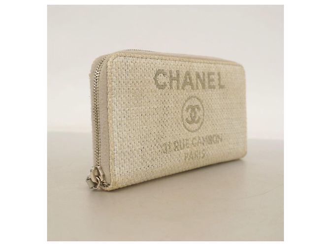 Cartera larga de tweed Chanel Deauville gris Castaño - vista 2