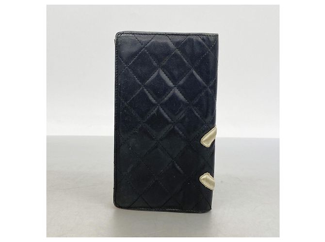 Cartera larga de cordero Cambon Chanel Negro Blanco - vista 9