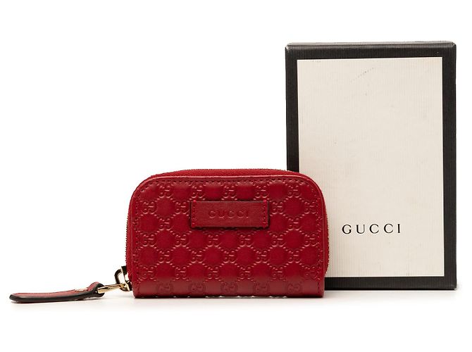 Portafoglio con zip Microguccissima rosso Gucci - vista 8