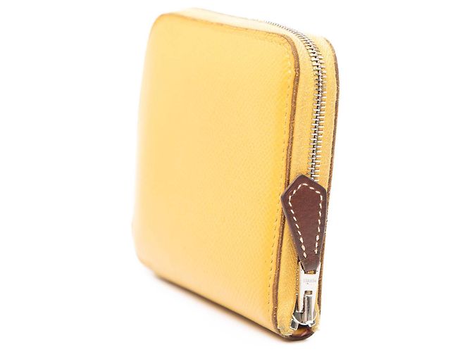 Silk In Cartera compacta de seda y Epsom amarilla Hermès Amarillo - vista 2