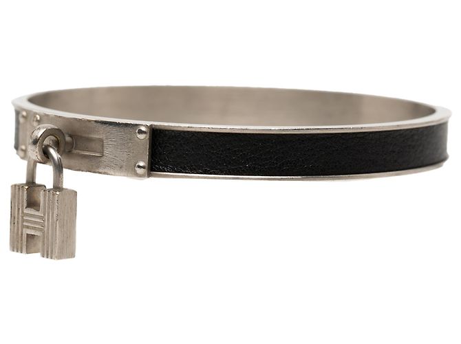 Bracciale rigido Kelly Cadena in pelle nera Hermès Nero - vista 2