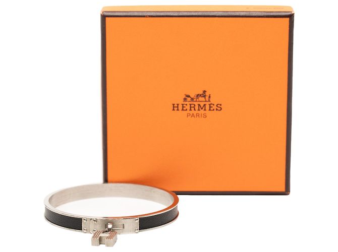 Bracciale rigido Kelly Cadena in pelle nera Hermès Nero - vista 5