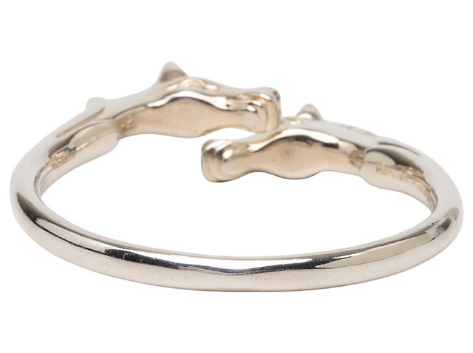 Bracciale Hermès Ravinet d Enfert Doppia Testa di Cavallo in Argento Placcato Palladio - vista 3