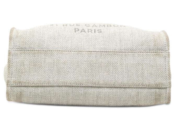 Chanel Deauville Tote aus Canvas Gray Small Braun Grau - Ansicht 3