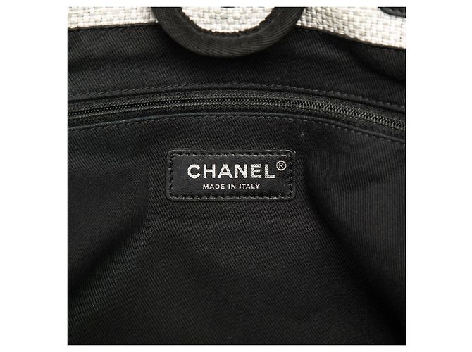 Chanel Deauville Tote aus Canvas Gray Small Braun Grau - Ansicht 5