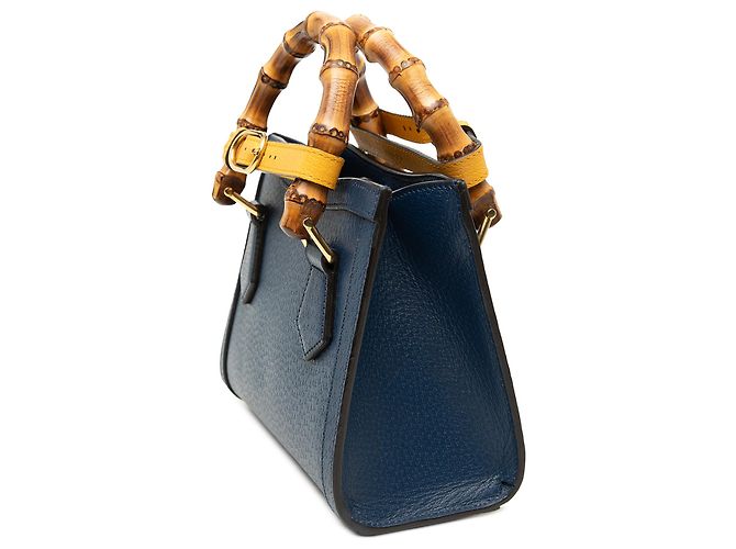 Bolsa Gucci Diana em couro de vitelo Bamboo azul, tamanho pequeno Azul escuro - vista 2