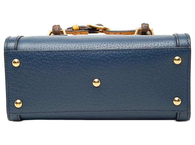 Bolsa Gucci Diana em couro de vitelo Bamboo azul, tamanho pequeno Azul escuro - vista 3