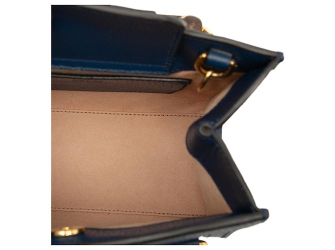 Bolsa Gucci Diana em couro de vitelo Bamboo azul, tamanho pequeno Azul escuro - vista 4