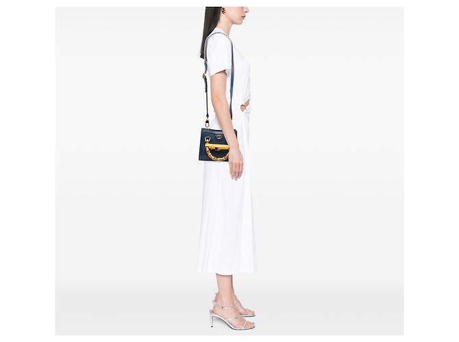Bolsa Gucci Diana em couro de vitelo Bamboo azul, tamanho pequeno Azul escuro - vista 7