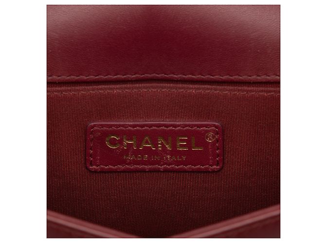 Giacca Chanel Red Small Quilted Lambskin and Braided Tweed Jacket Boy Flap Rosso Bordò - vista 5