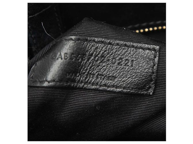 Sac cabas Manhattan en cuir lisse de veau noir de taille medium Saint Laurent - vue 6
