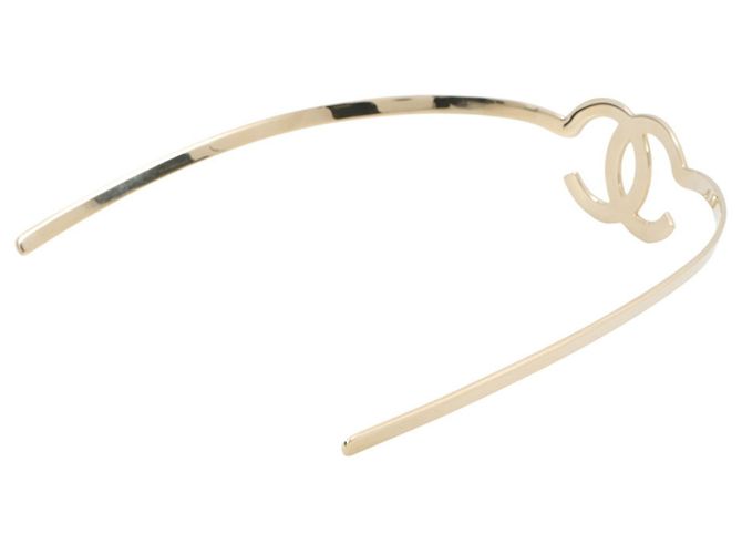Cerchietto Alice in metallo dorato Chanel D'oro - vista 2