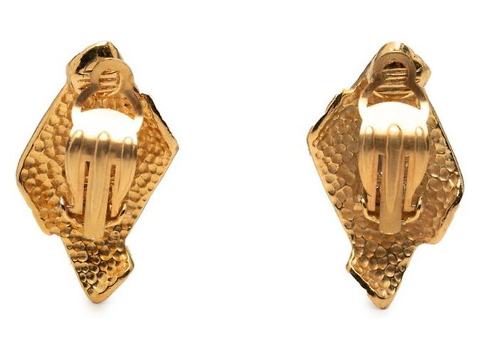 Orecchini a clip con motivo nastro logo Chanel D'oro - vista 2