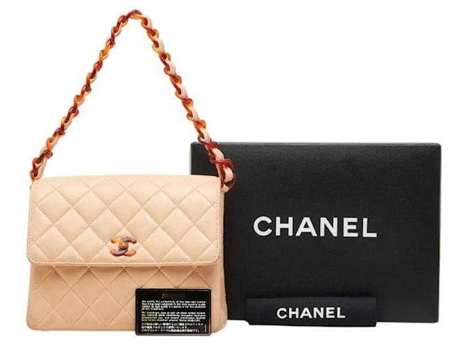Borsa a tracolla Chanel Matelassé Coco Mark Chain Rosa Beige - vista 12
