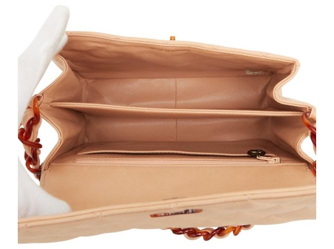 Borsa a tracolla Chanel Matelassé Coco Mark Chain Rosa Beige - vista 8