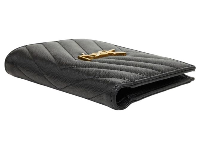 Portafoglio bi-fold con monogramma Saint Laurent Nero - vista 4