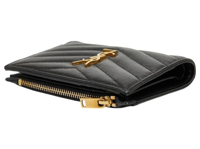 Portafoglio bi-fold con monogramma Saint Laurent Nero - vista 5