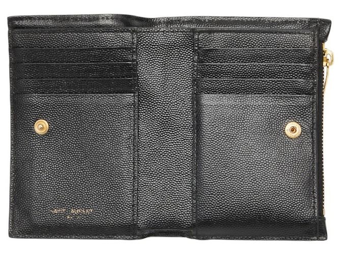 Portafoglio bi-fold con monogramma Saint Laurent Nero - vista 6