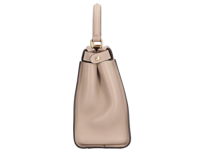 Borsa a Spalla Fendi Medium Peekaboo Beige Grigio - vista 4