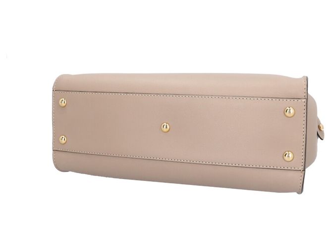 Borsa a Spalla Fendi Medium Peekaboo Beige Grigio - vista 5